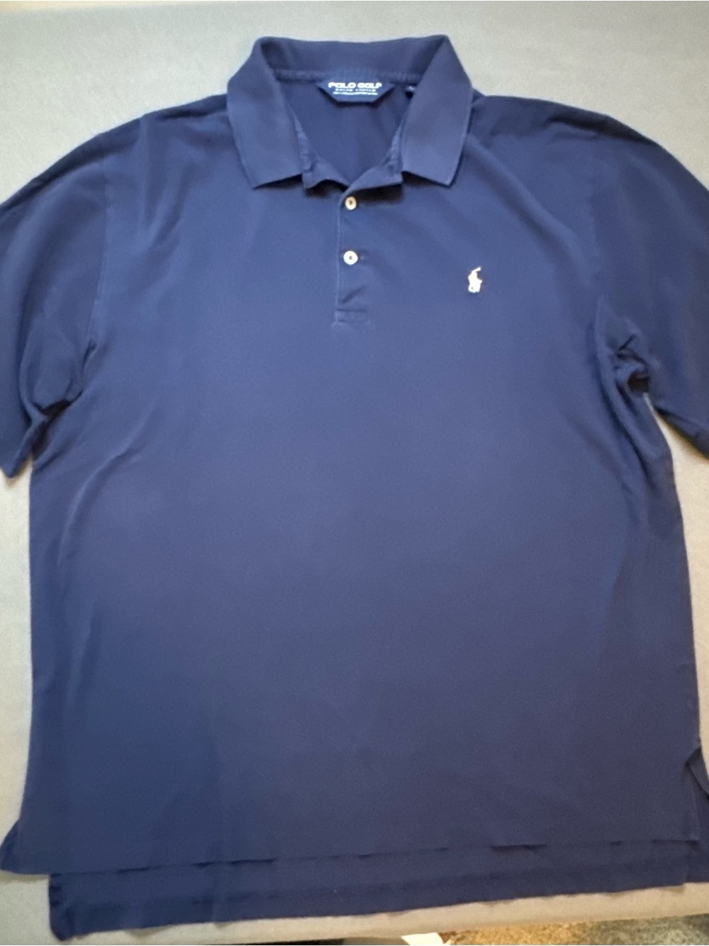 Ralph Lauren Men's Polo Golf Polo Shirt | Navy Blue | White Pony Logo | Size LG